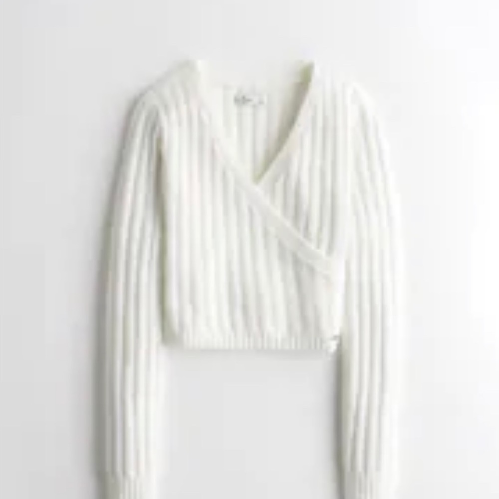 Hollister Ribbed Wrap-Front Sweater